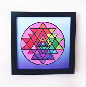 Framed Cosmic Consciousness Art Piece (8" x 8")