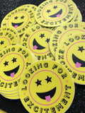 Seeking Excitement Smiley Sticker